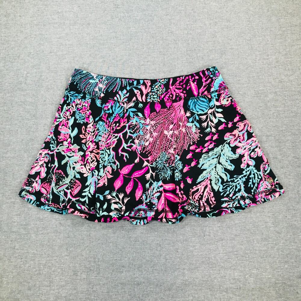 Lilly Pulitzer Luxletic Women's Medium Aila Skort Black Coral Beach Athletic BB5